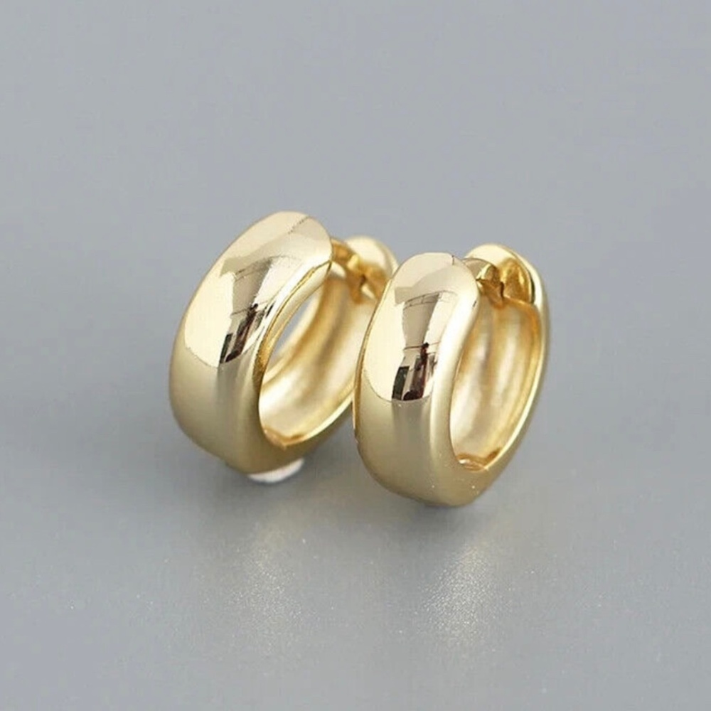Gold Plated Marked Sterling Silver S 925 Small Hoops Earrings